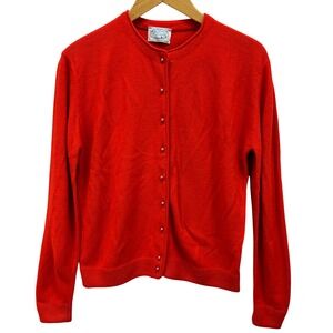 VTG 50's Designers Original L Cardigan Sweater Orlon Acrylic Faux Pearl Buttons